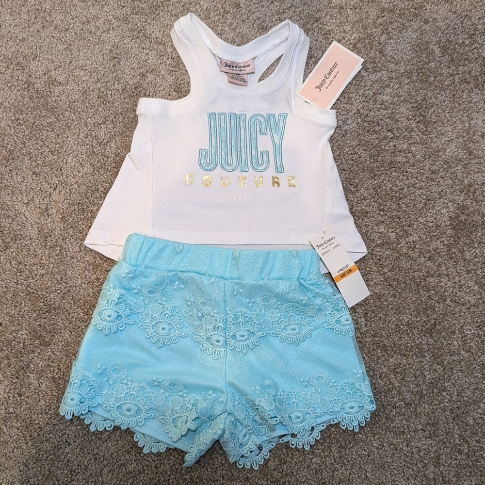NWT 12m Juicy Couture 2-piece shorts and tank set